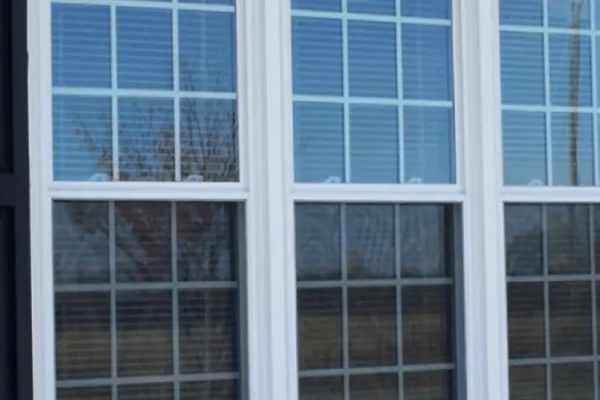 Double hung windows up close.
