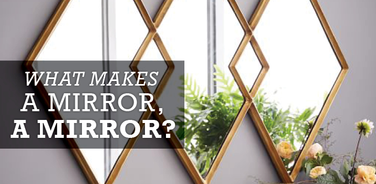 Mirror with diamond design.