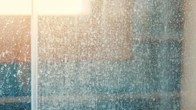 Hard water stains on glass window